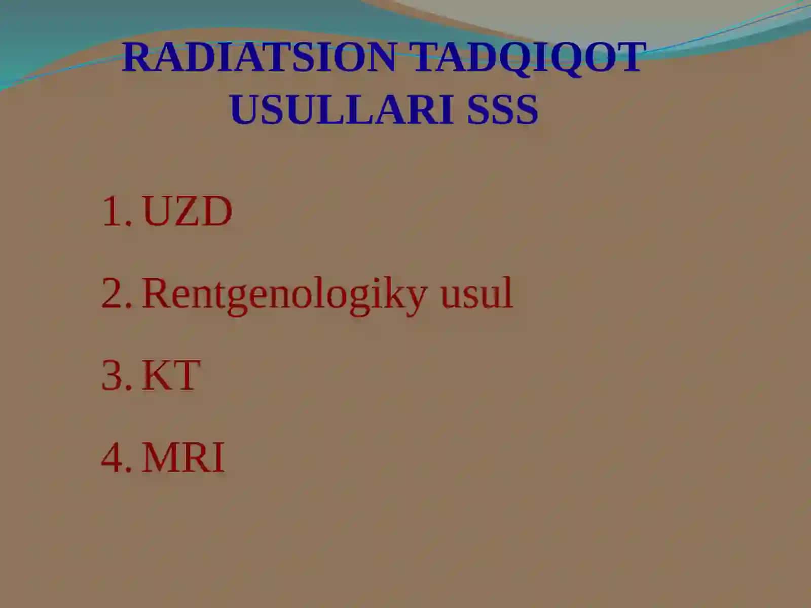 YURAK-QON TOMIR TIZIMINI RADIATSION TEKSHIRISH USULLARI 2
