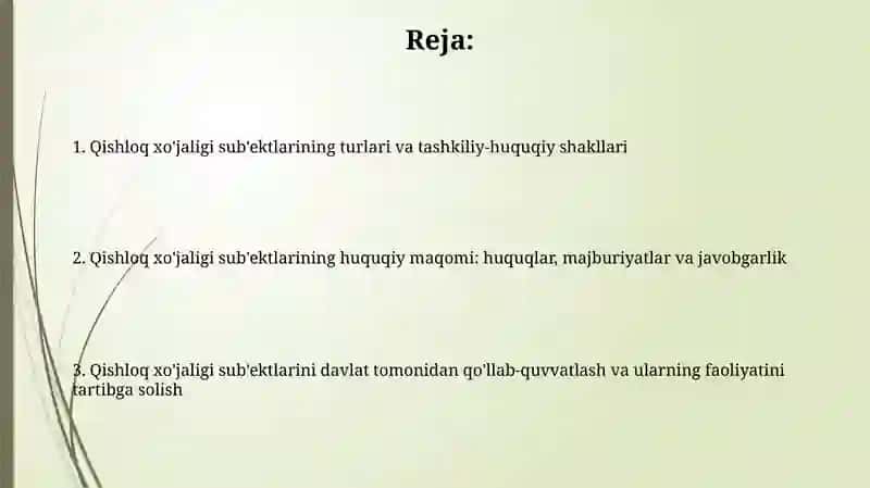 Qishloq xo'jaligi sub'ektlari 2