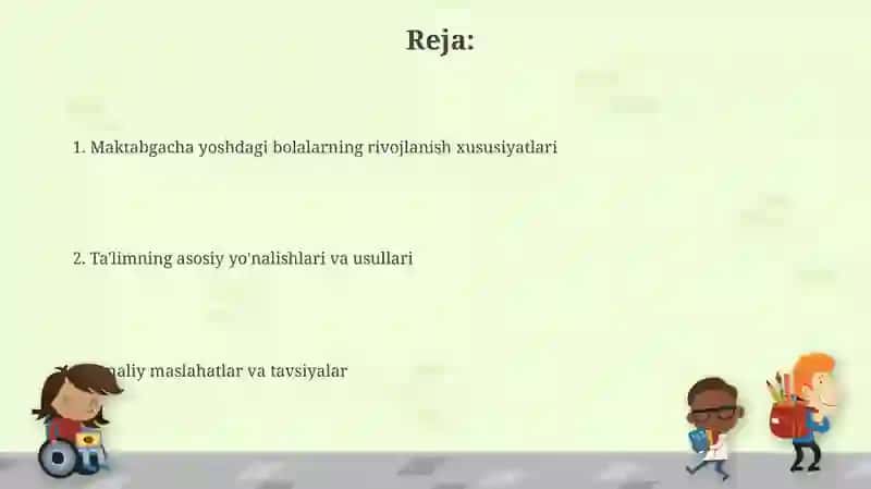 Maktabgacha yoshdagibolalarrivojlanishivata'limtarbiyasiningo'zigaxosligi 2