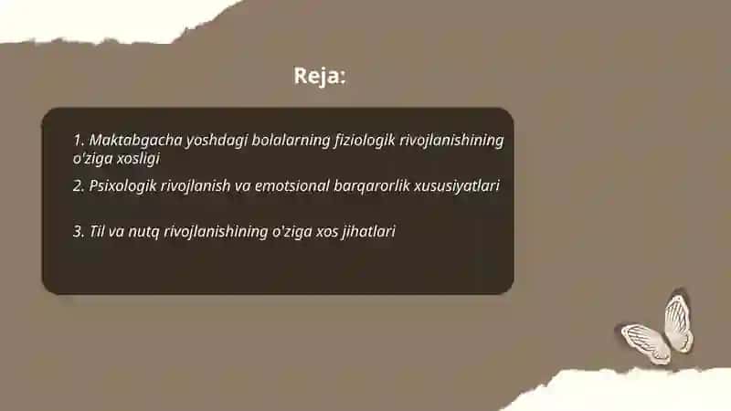 Maktabgacha Yoshdagi Bolalarning Rivojlanishi va Ta'lim-Tarbiyasi 2