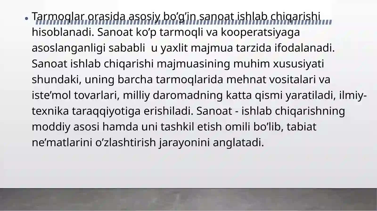 Mamlakat sanoat tarmoqlari taraqqiyotining hududiy jihatlari 2