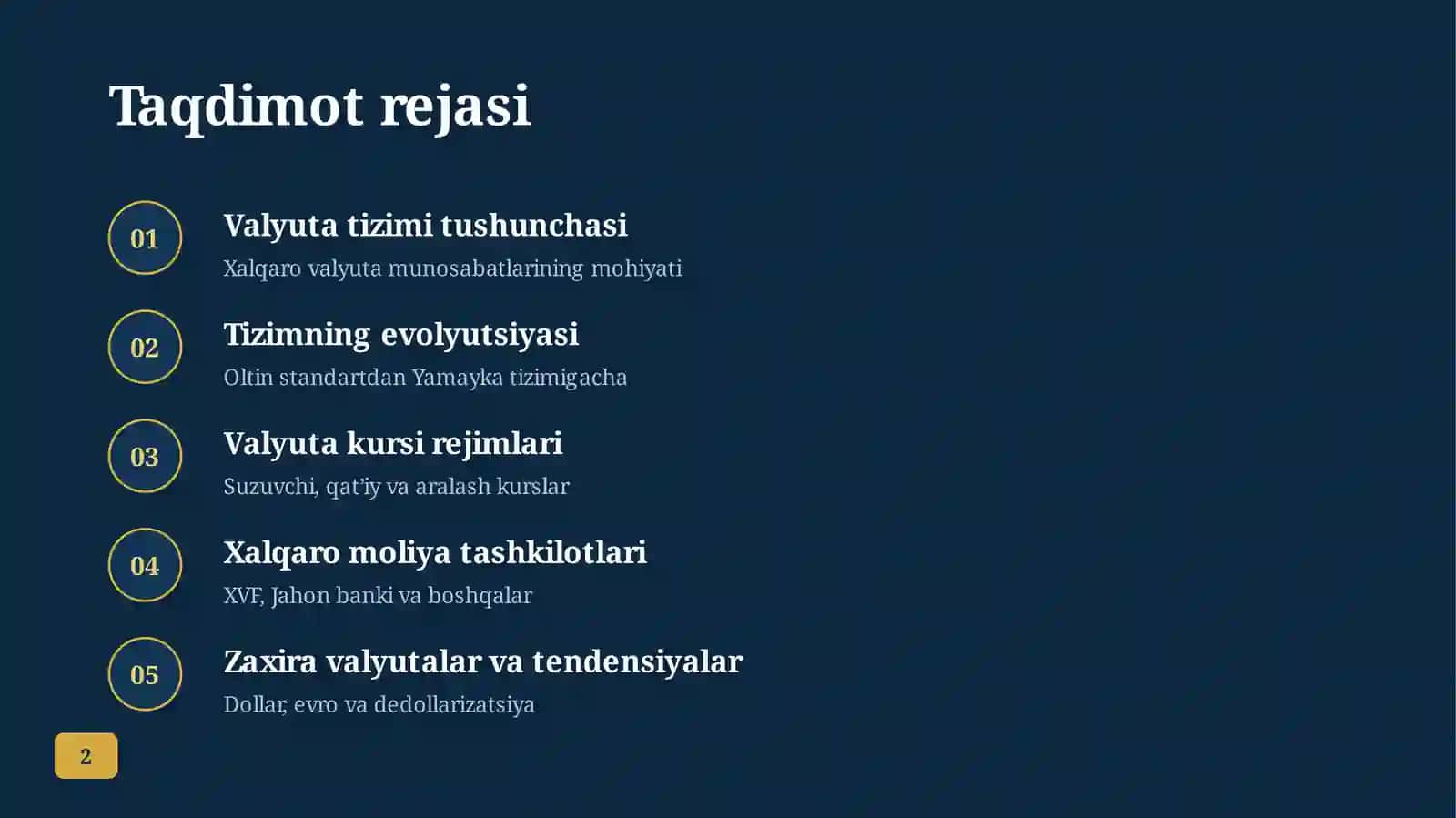 Xalqaro valyuta munosabatlari 2