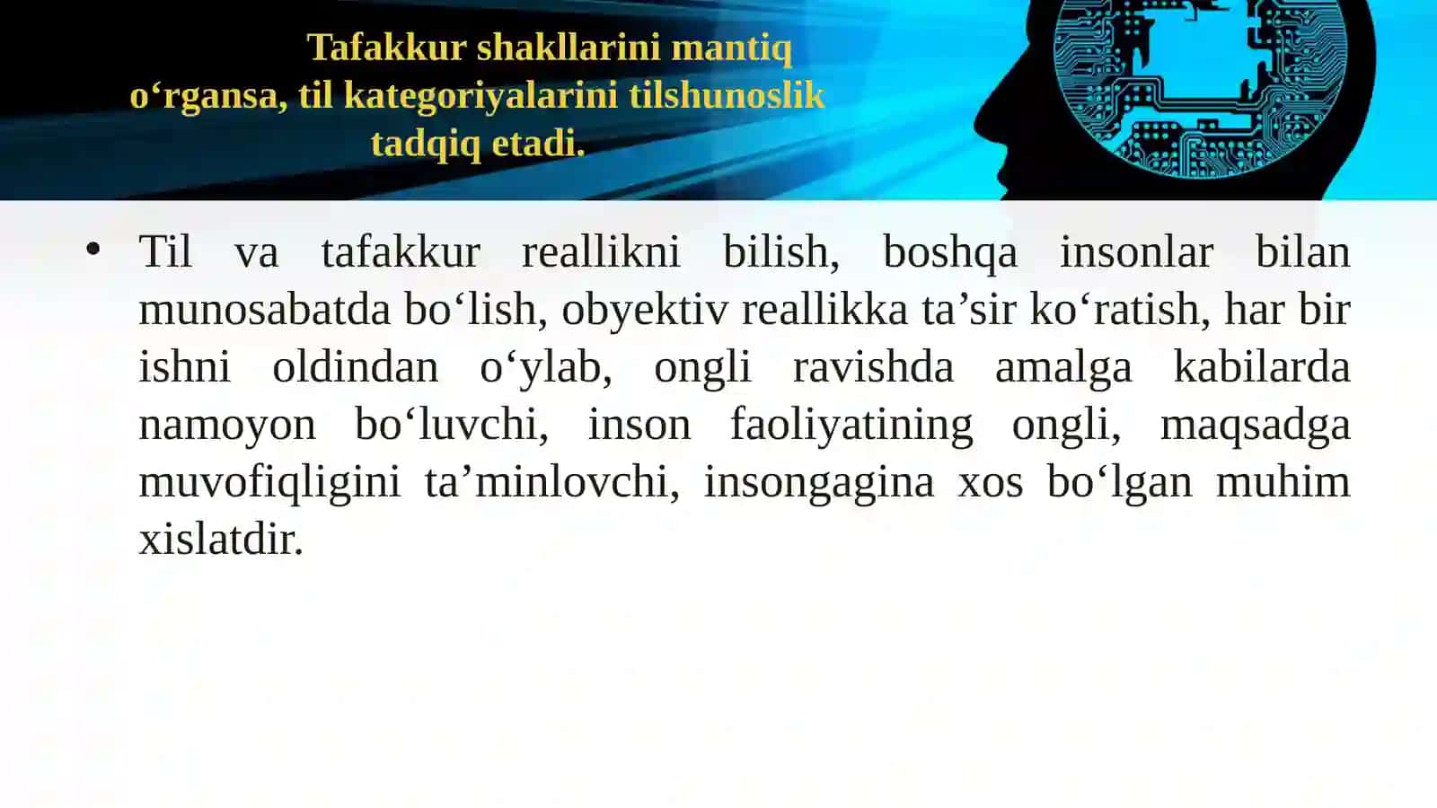 TILVA TAFAKKUR, LISON VA NUTQ MUNOSABATI 2