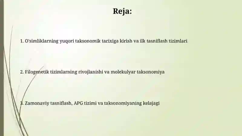 Yuksak oʻsimliklarning taksanomik tarixi 2