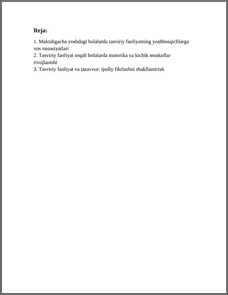 Tasviriy Faoliyat Yoshbolardagi Bolalar 2