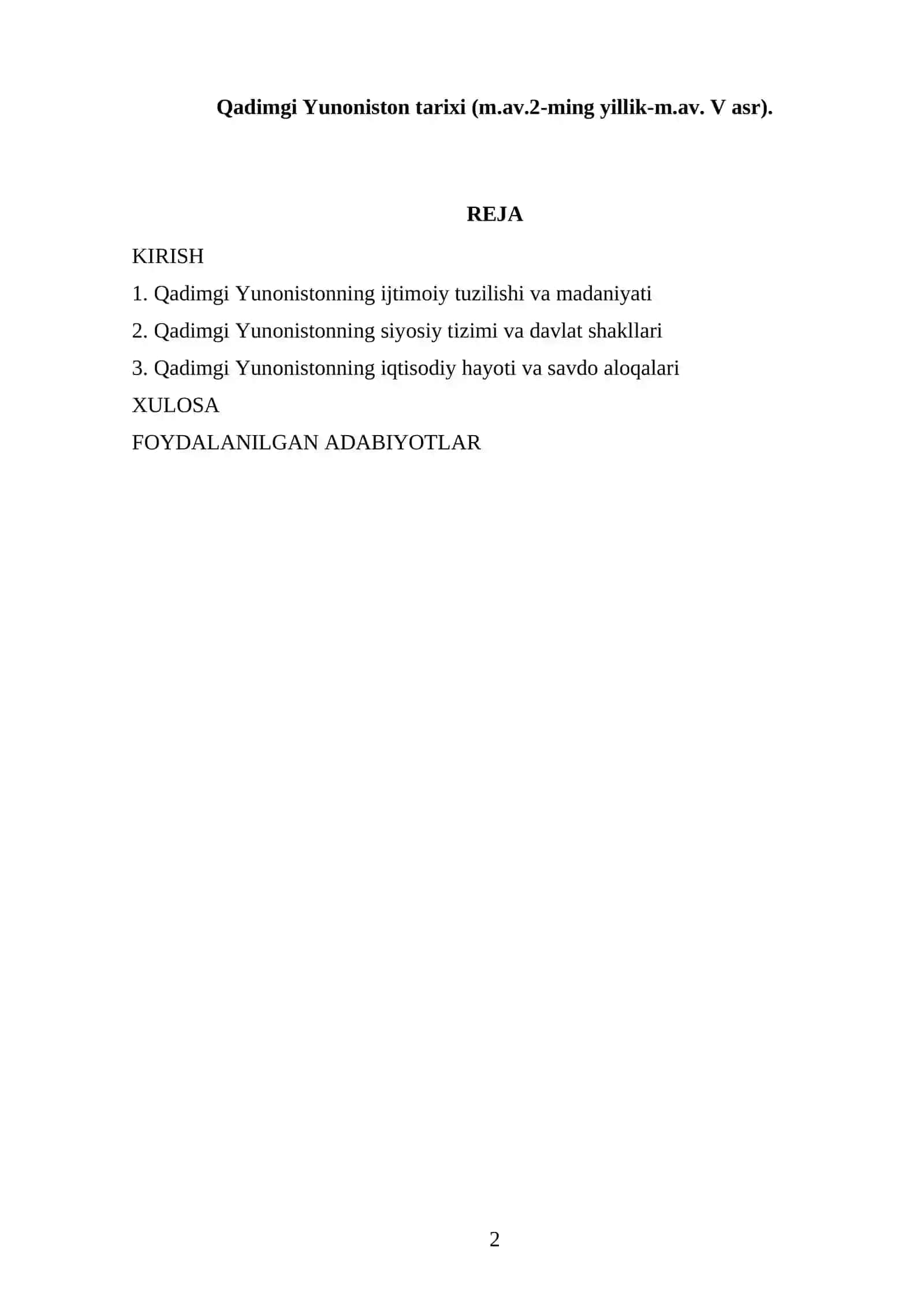 Qadimgi Yunoniston tarixi (m.av.2-ming yillik-m.av. V asr) 2