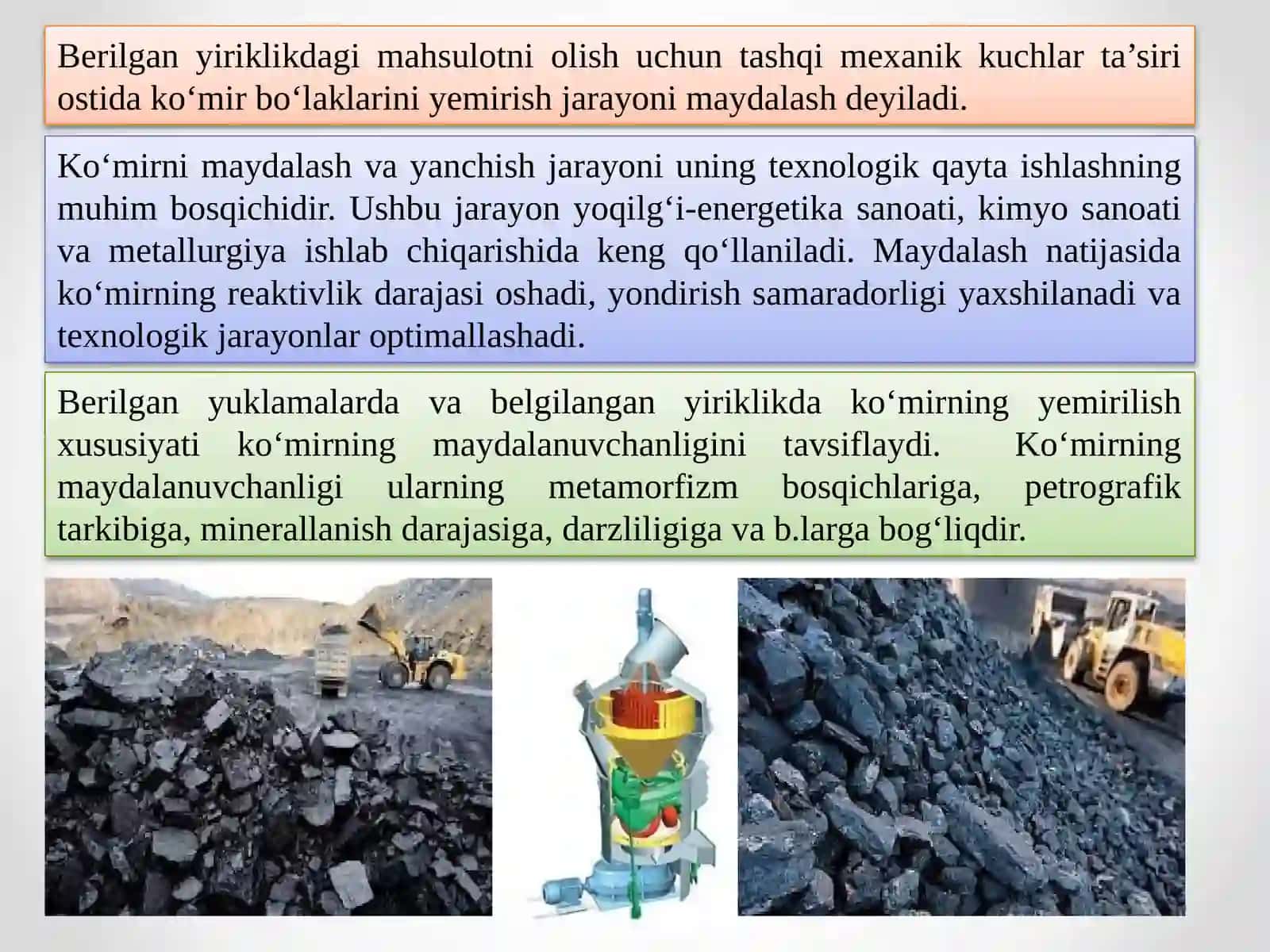 KO‘MIRNI MAYDALASH VA YANCHISH 2