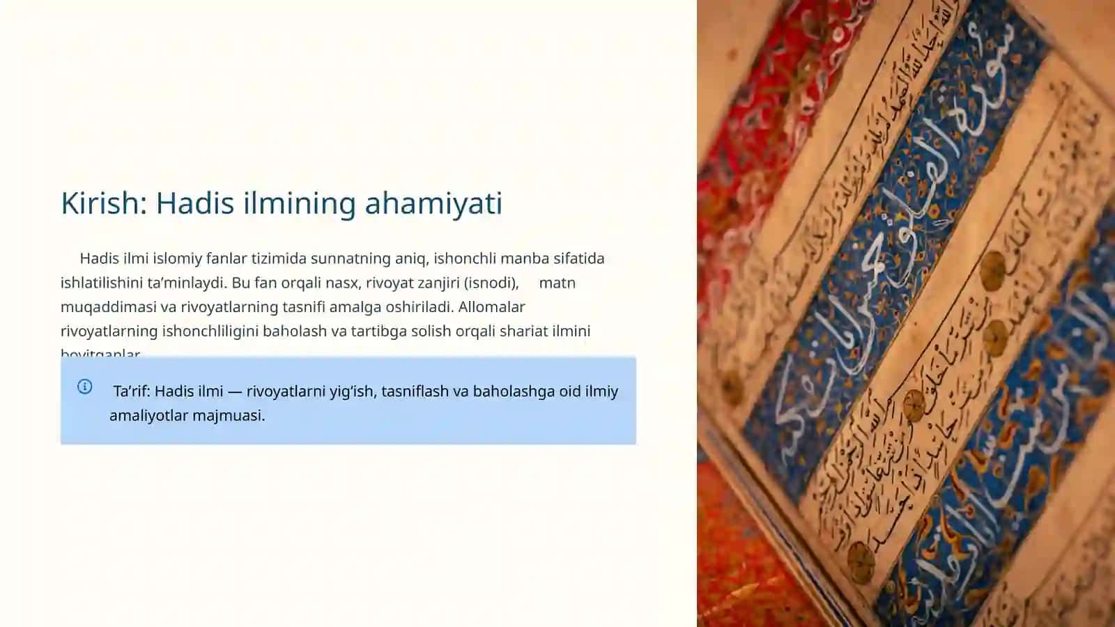 Imom Buxoriy va Imom Termiziy: Hadis ilmiga qo‘shgan hissalarning qiyosiy tahlili 2