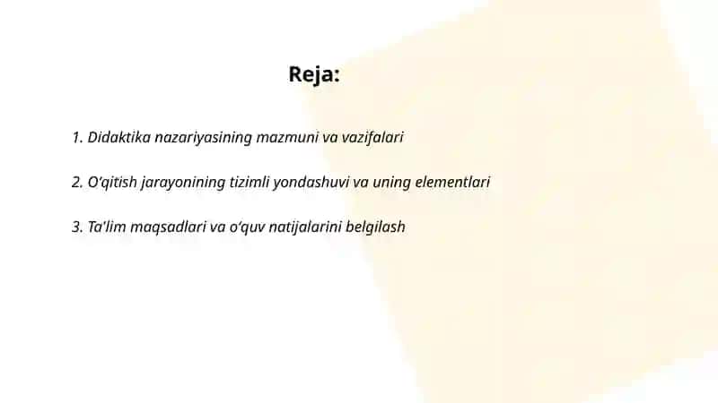 Didaktika - pedagogik ta'lim nazariyasi 2