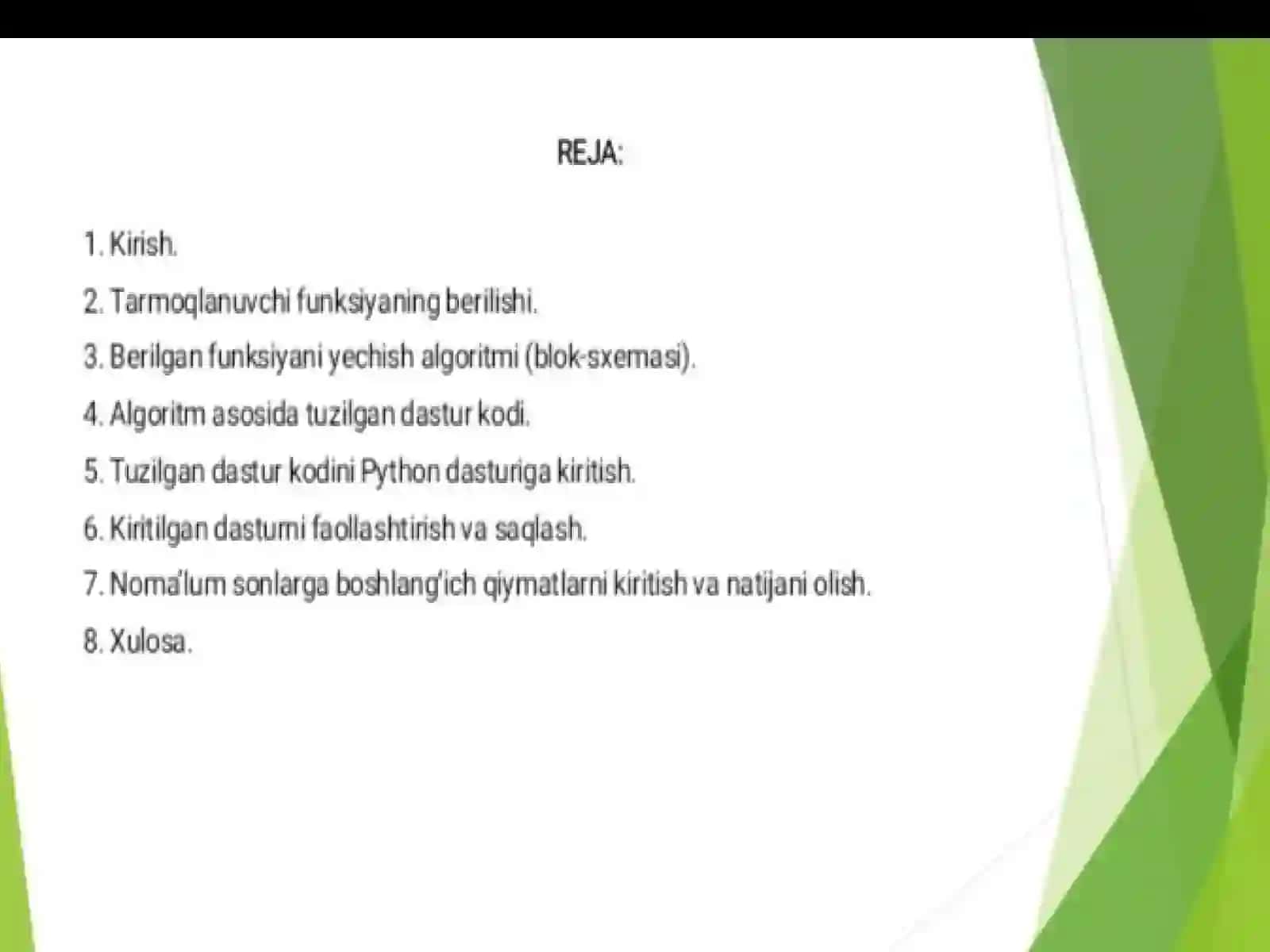 Mana shufunksiyaniishlaymiz 2