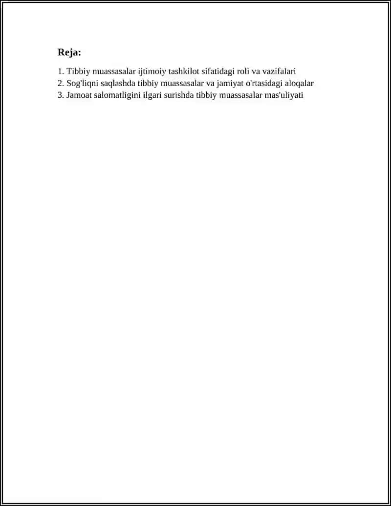 TIBBIY MUASSASALAR IJTIMOIY TASHKILOT SIFATIDA 2