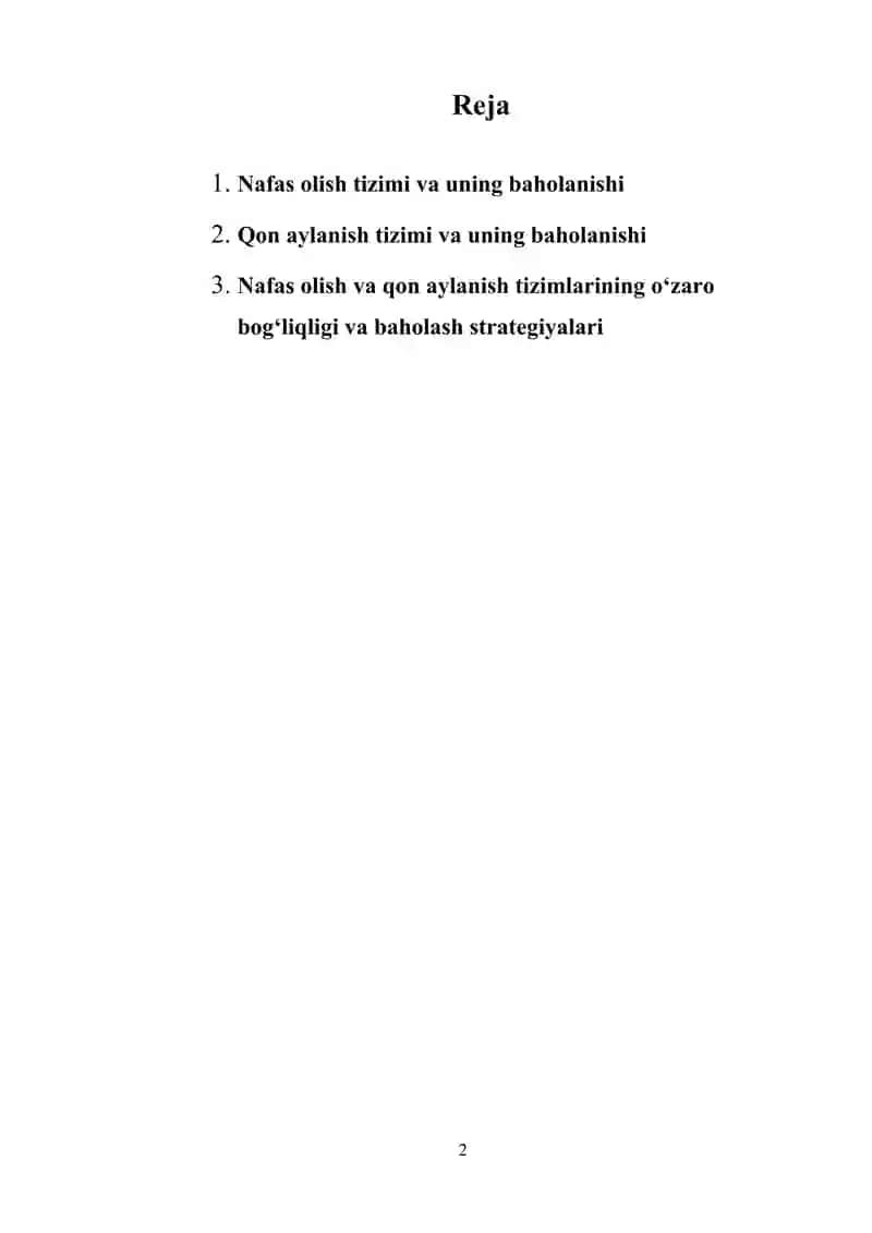 Nafas olish va qon aylanish a'zolari tizimini baholash 2