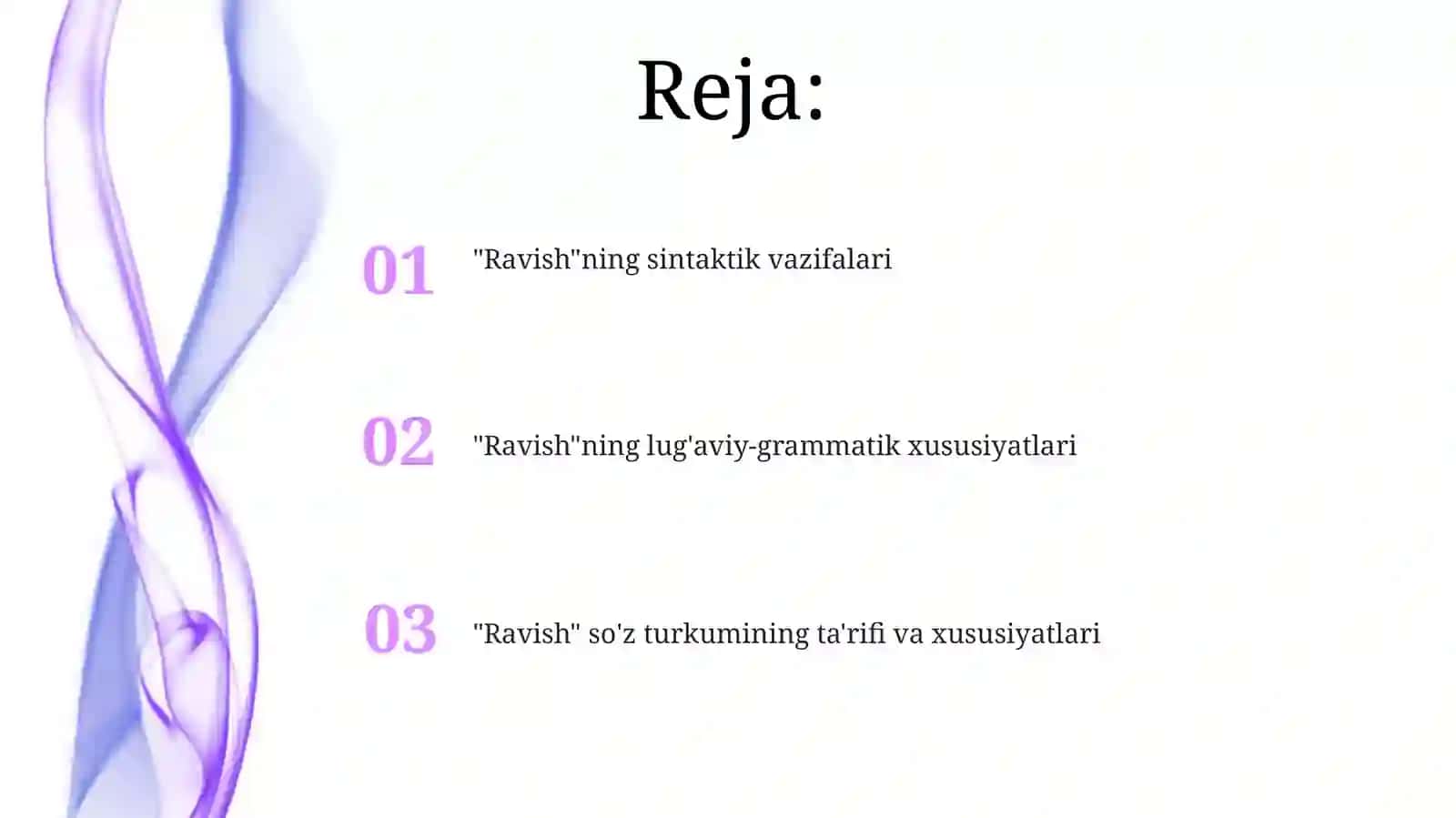 "Ravish soʻz turkumi va uning leksik -grammatik xususiyatlari" 2