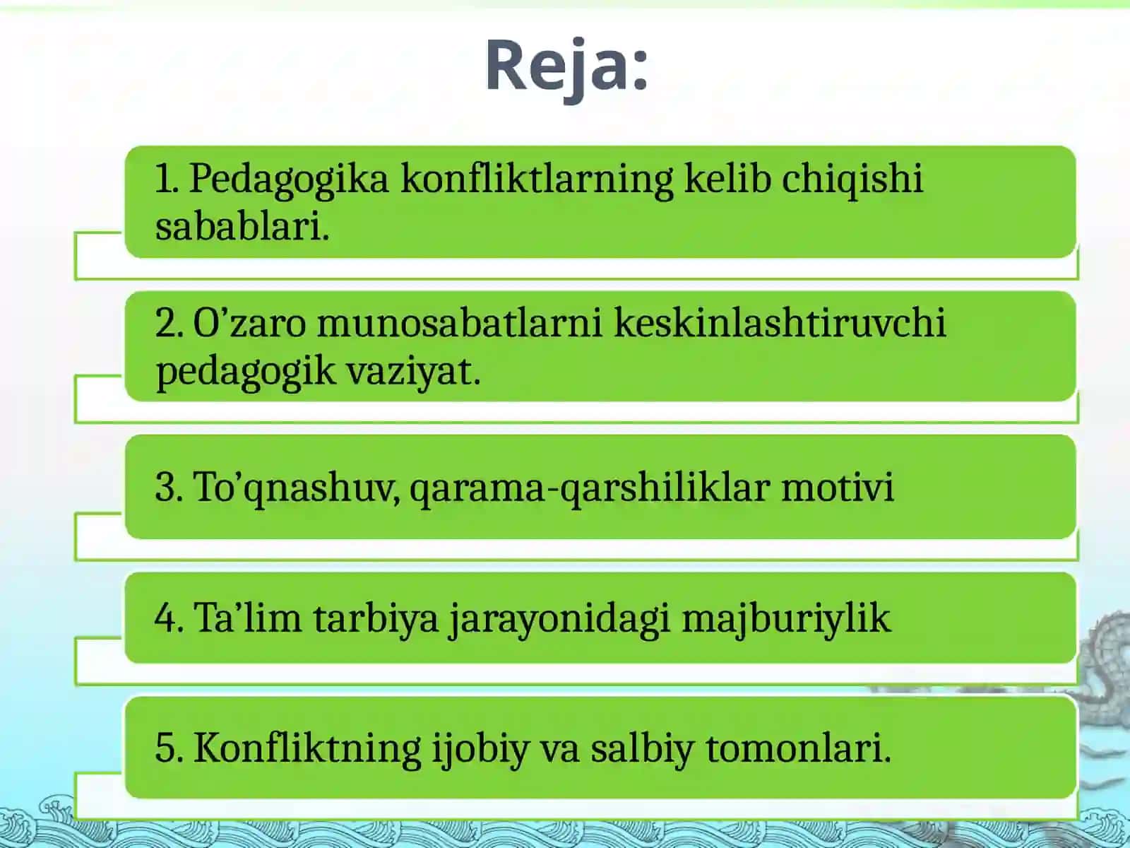 Maktab o’quvchilari o’rtasidagi konfiliktlar xususiyatlari va ularning oldini olish pedagogning ro’li bullingning sabab va oqibatlari 2