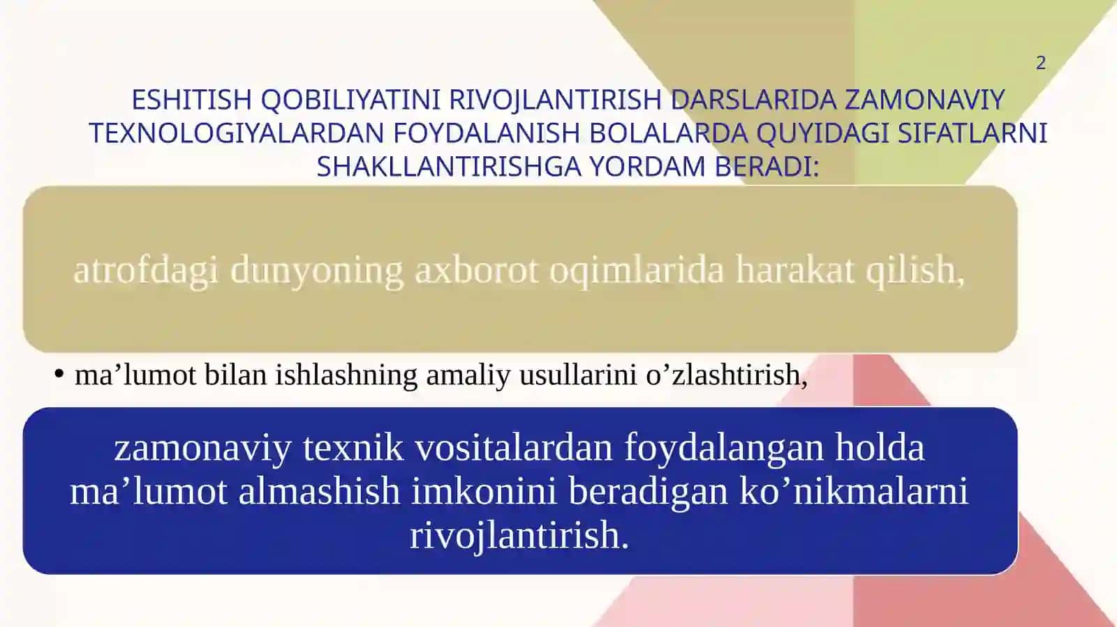 Eshituv idrokini rivojlantirish ishining tizmi 2