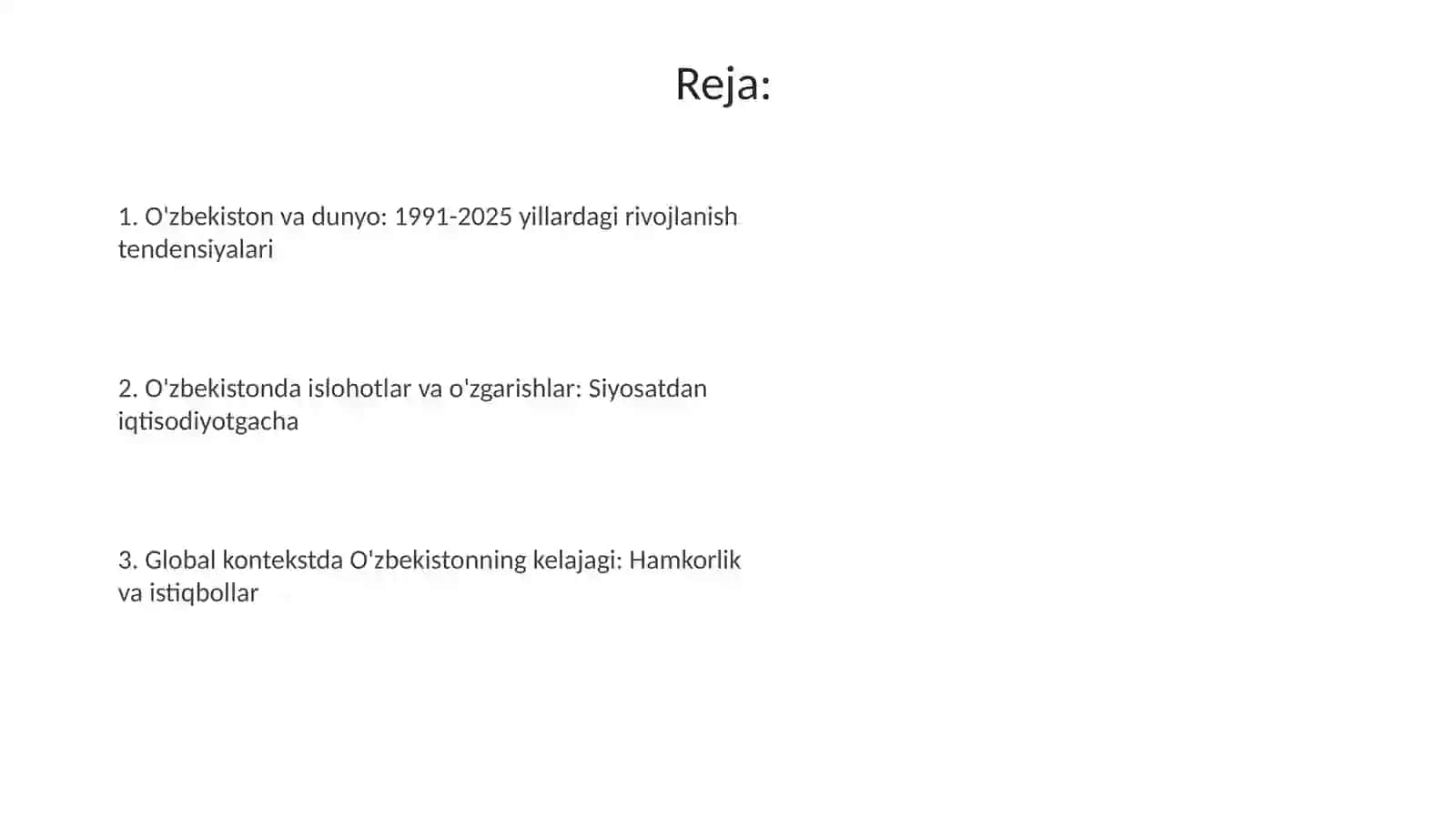 1991-2025-yillarda O'zbekiston va Jahon davlatlari taraqqiyoti 2