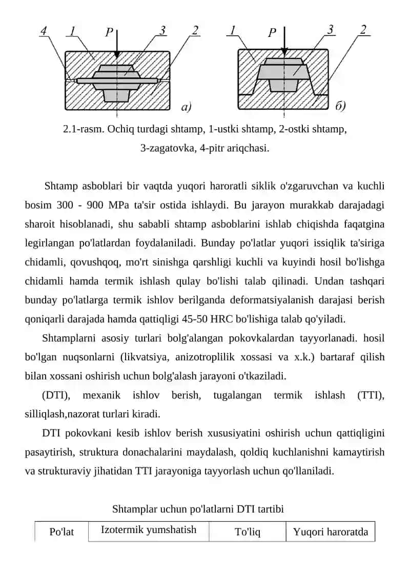 Shtamp va pressformalarni ishlab chiqarish 2