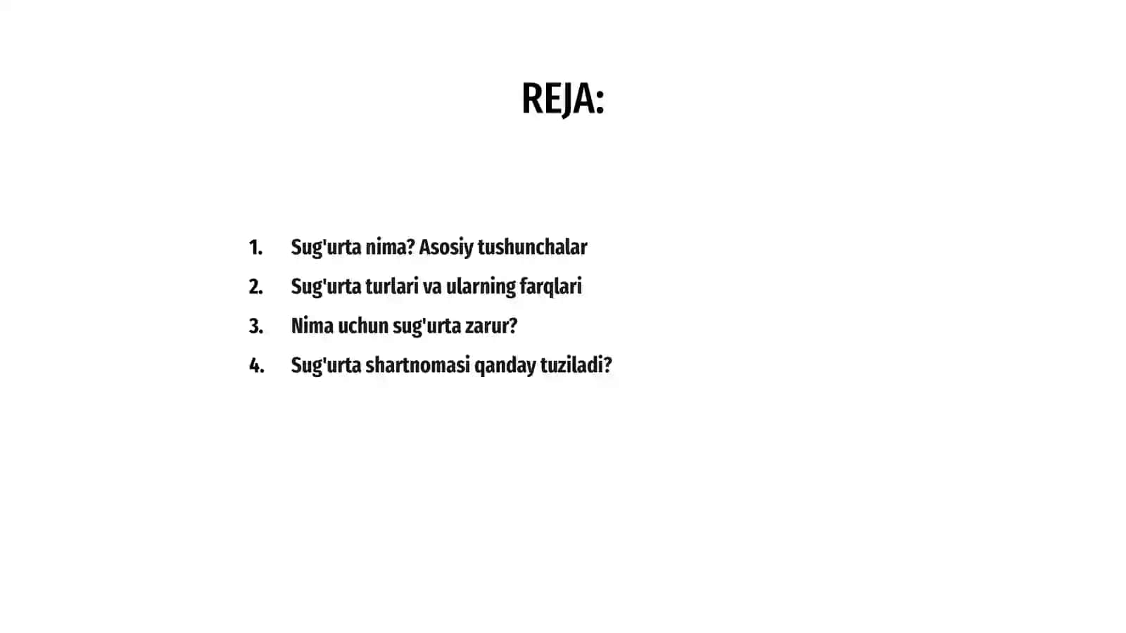 Menga sug'urta haqida slayd qilib ber 15 list bo'lsin 2