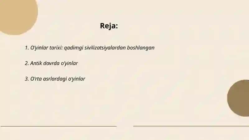 Oʻyining kelib chiqish tarixi 2