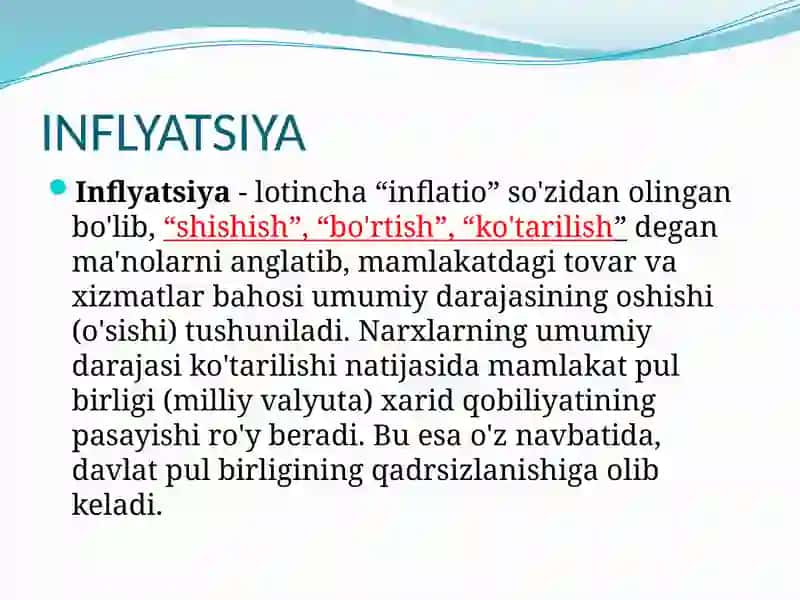 INFLYATSIYA VA IZSIZLIK O'RTASIDAGI BOG'LIQLIKNI TAHLIL QILISH 2