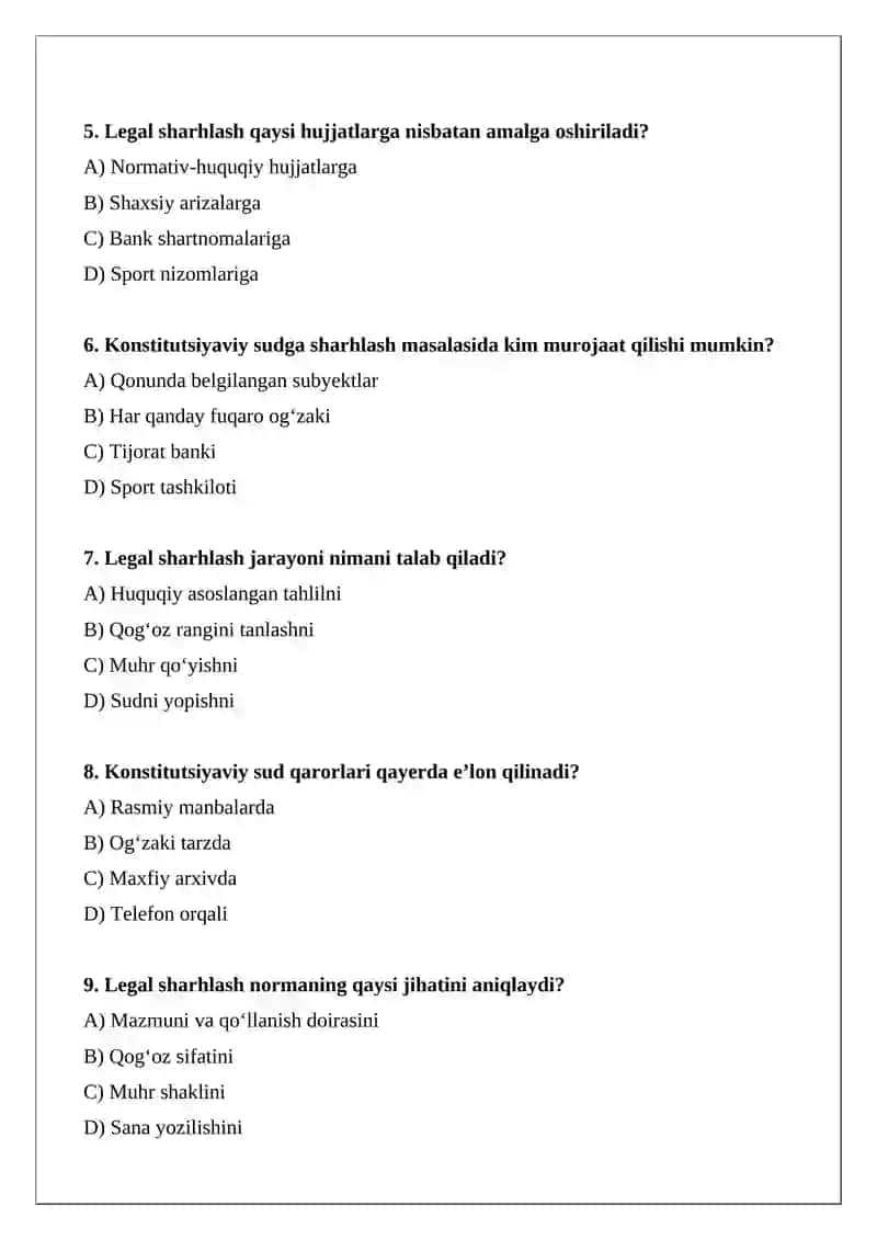 O‘zbekiston Respublikasi Konstitutsiyaviy sudi tomonidan legal sharhlashning tartib-taomil qoidalari 2