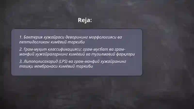 Бактерия хужайрасининг тузилиши ва кимёвий таркиби олчамлари 2