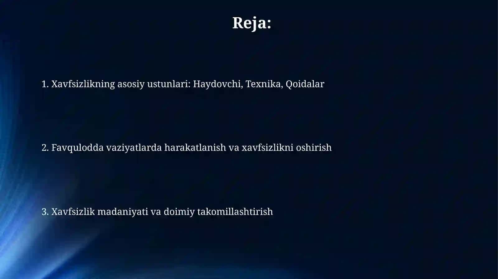 Avtobuslarda yo‘lovchilar tashish xavfsizligini ta’minlash 2