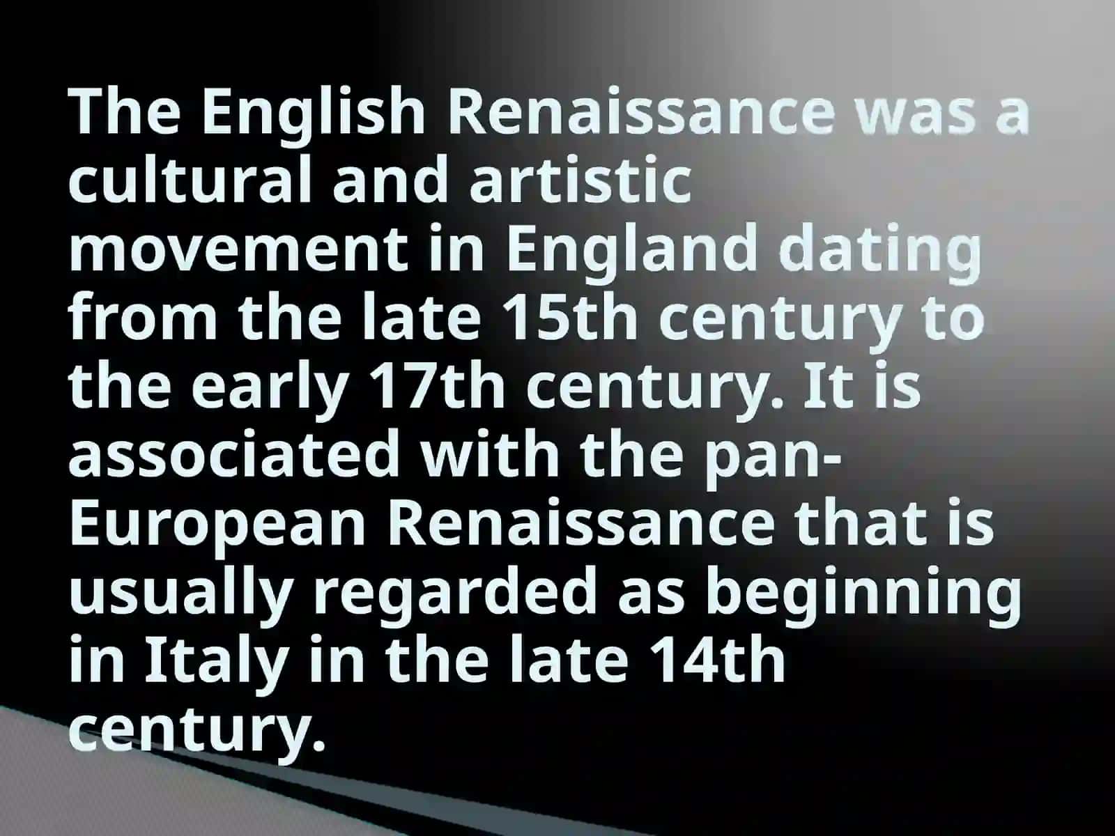 The English Renaissance 2
