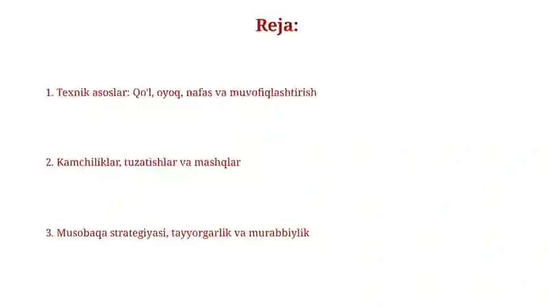 Ko'krakda krol usuli texnikasi 2