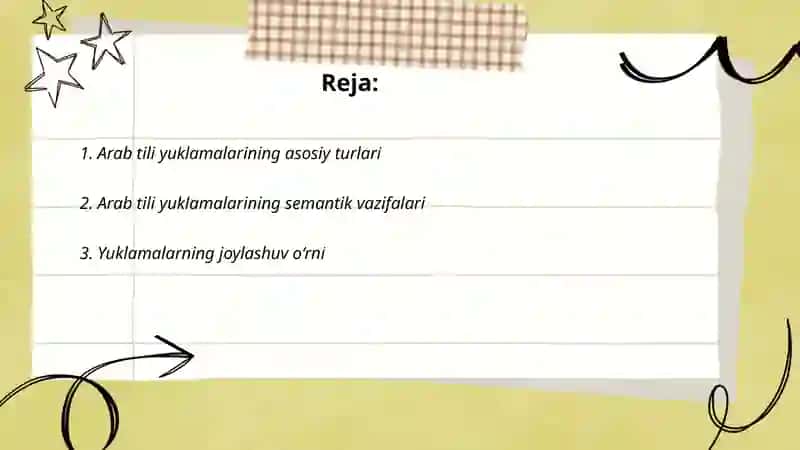 Arab tilida yuklamalar 2