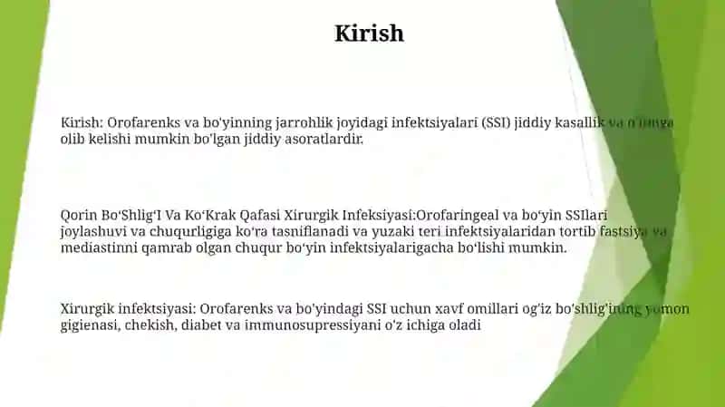 Qorin BoʻShligʻI Va KoʻKrak Qafasi Xirurgik Infeksiyasi 2