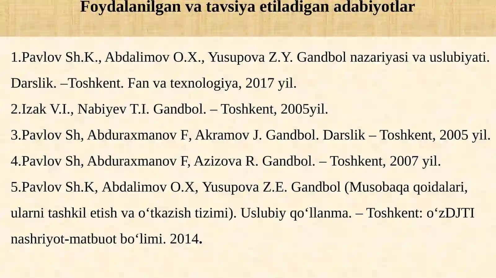 Gandbolmusobaqalarini o‘tkazish va hakamlik qilishni o‘rgatish 2