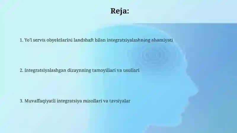 Yoʻl servisi inshootlarini landshaft bilan uygʻunlashuvi 2