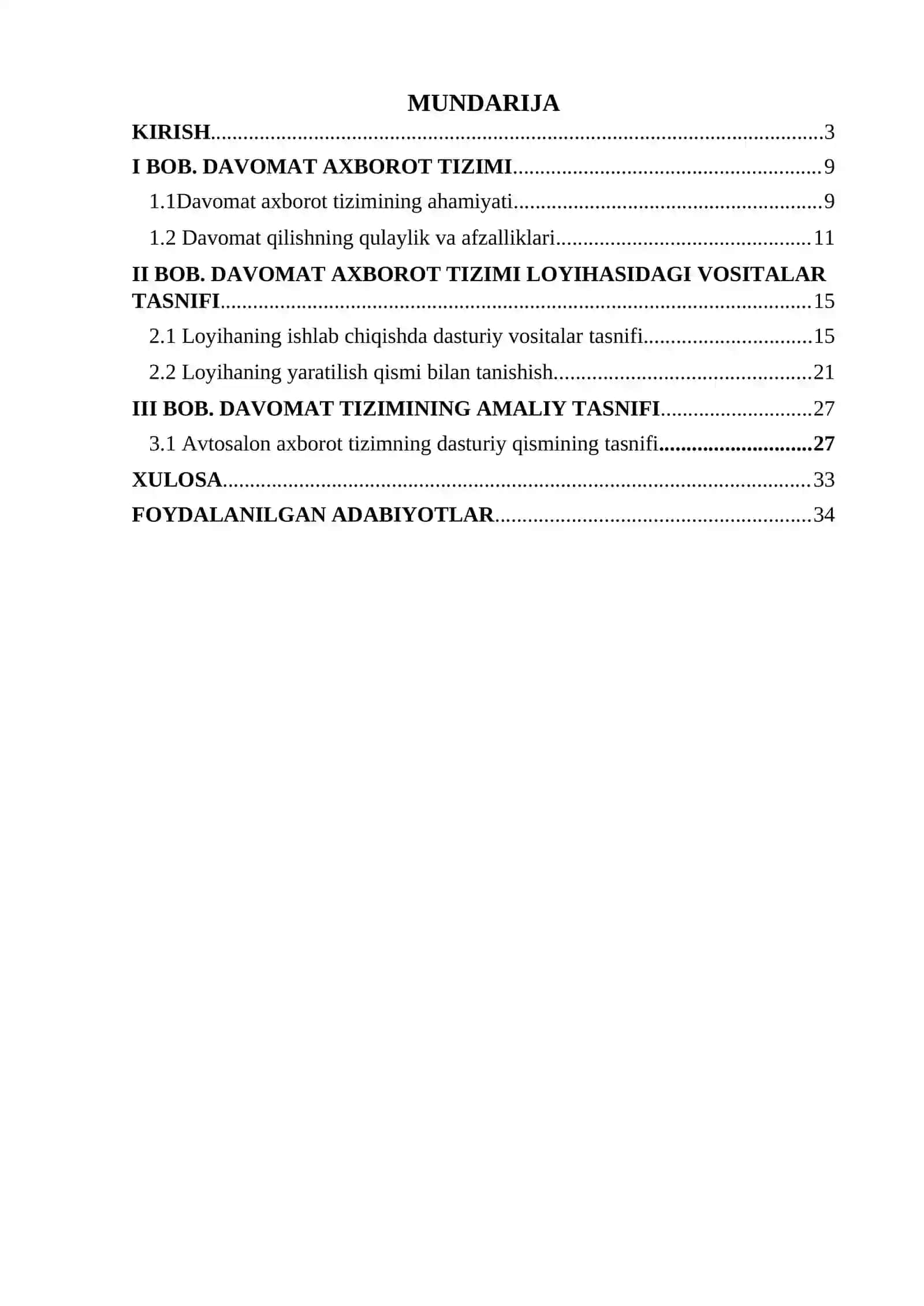 Davomat axborot tizimi dasturiy ta’minotini yaratish 2