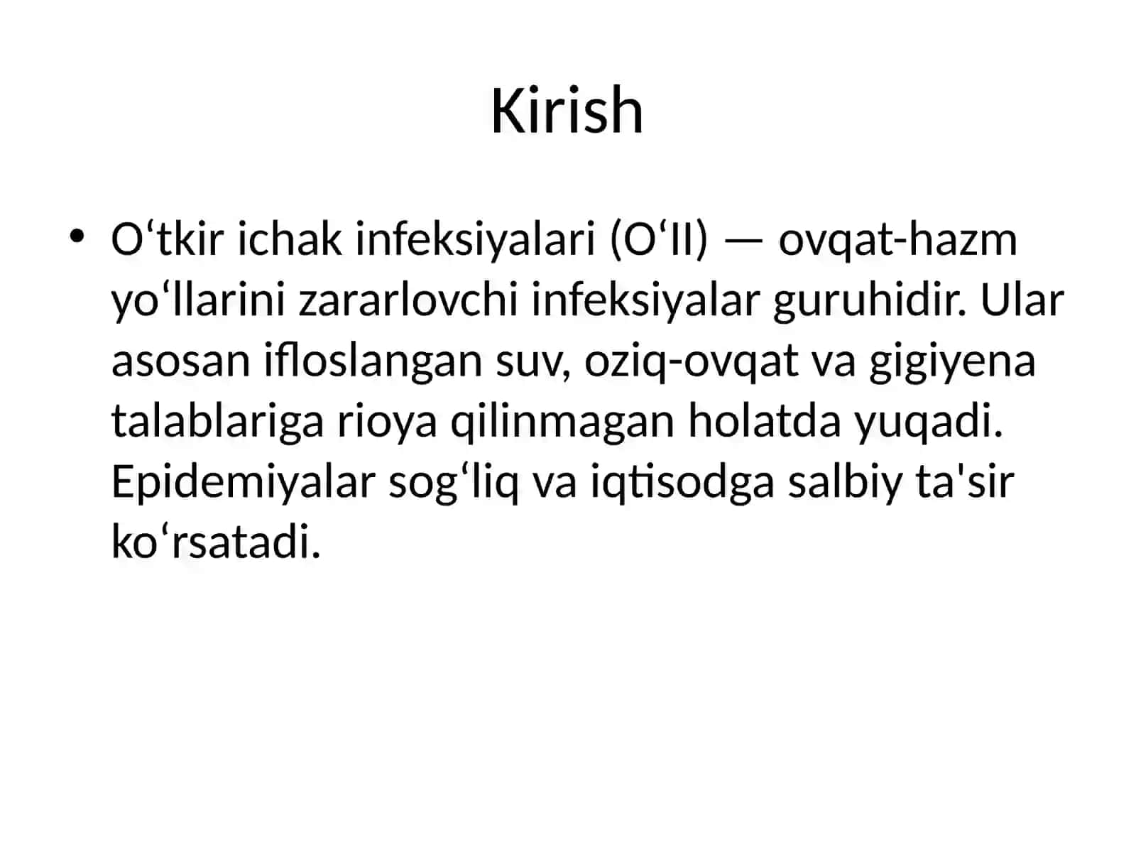 O‘tkir Ichak Infeksiyalarning Epidemik O‘chog‘ida Epidemiyaga Qarshi Chora-Tadbirlar 2
