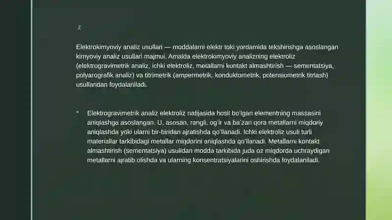 Elektrokimyoviy Davolash va Diagnostika Usullari 2