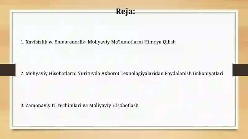Moliyaviy hisobotlarni yuritishda axborot texnalogiyalardan foydalanish istiqbollari 2