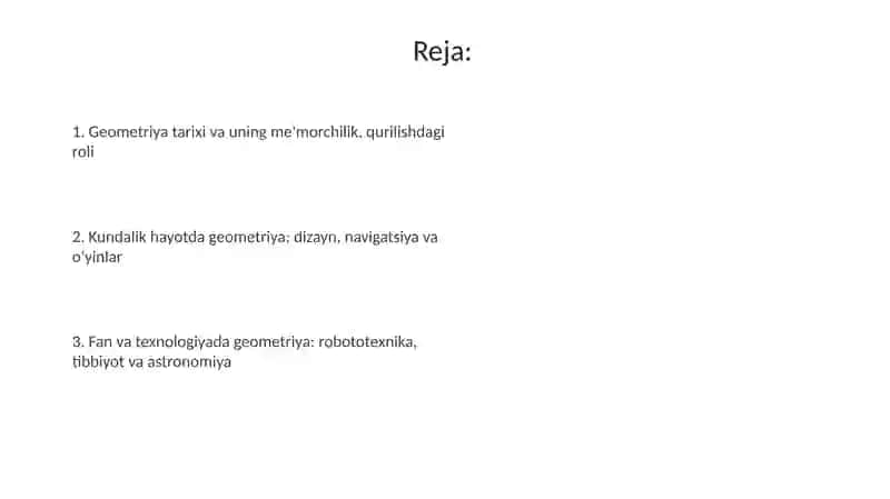 Geometriyaning hayotga tatbiqlari 2