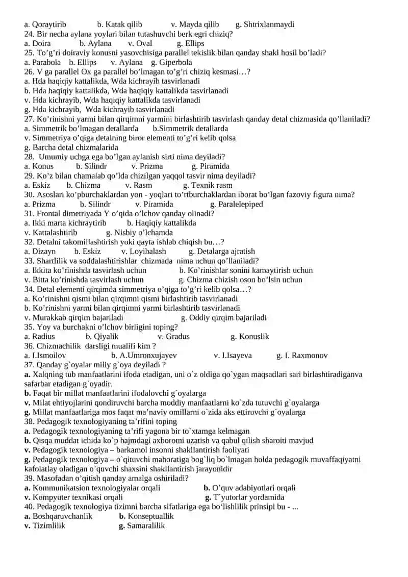 тест жавоблари 2