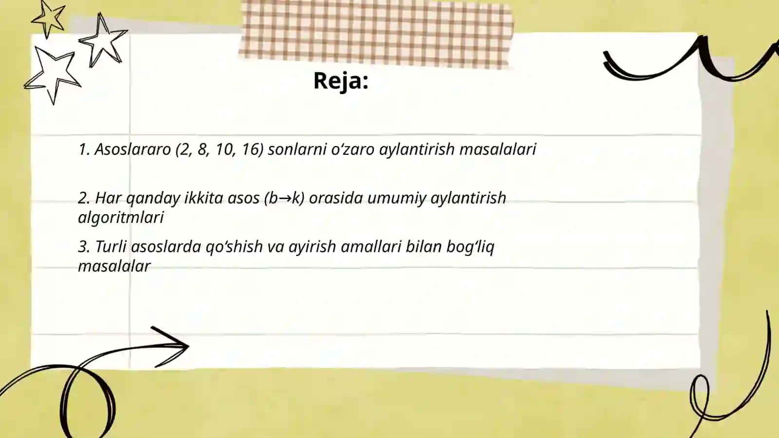 sanoq sistemalari doirasida masalalar yechish 2