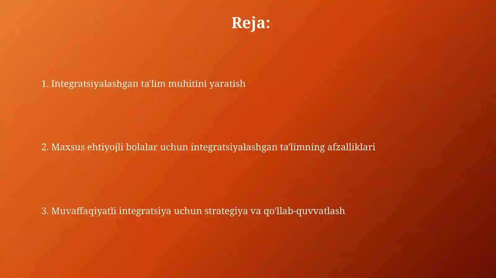 Integratsiyalashgan ta’lim maxsus ehtiyojli bolalar uchun 2
