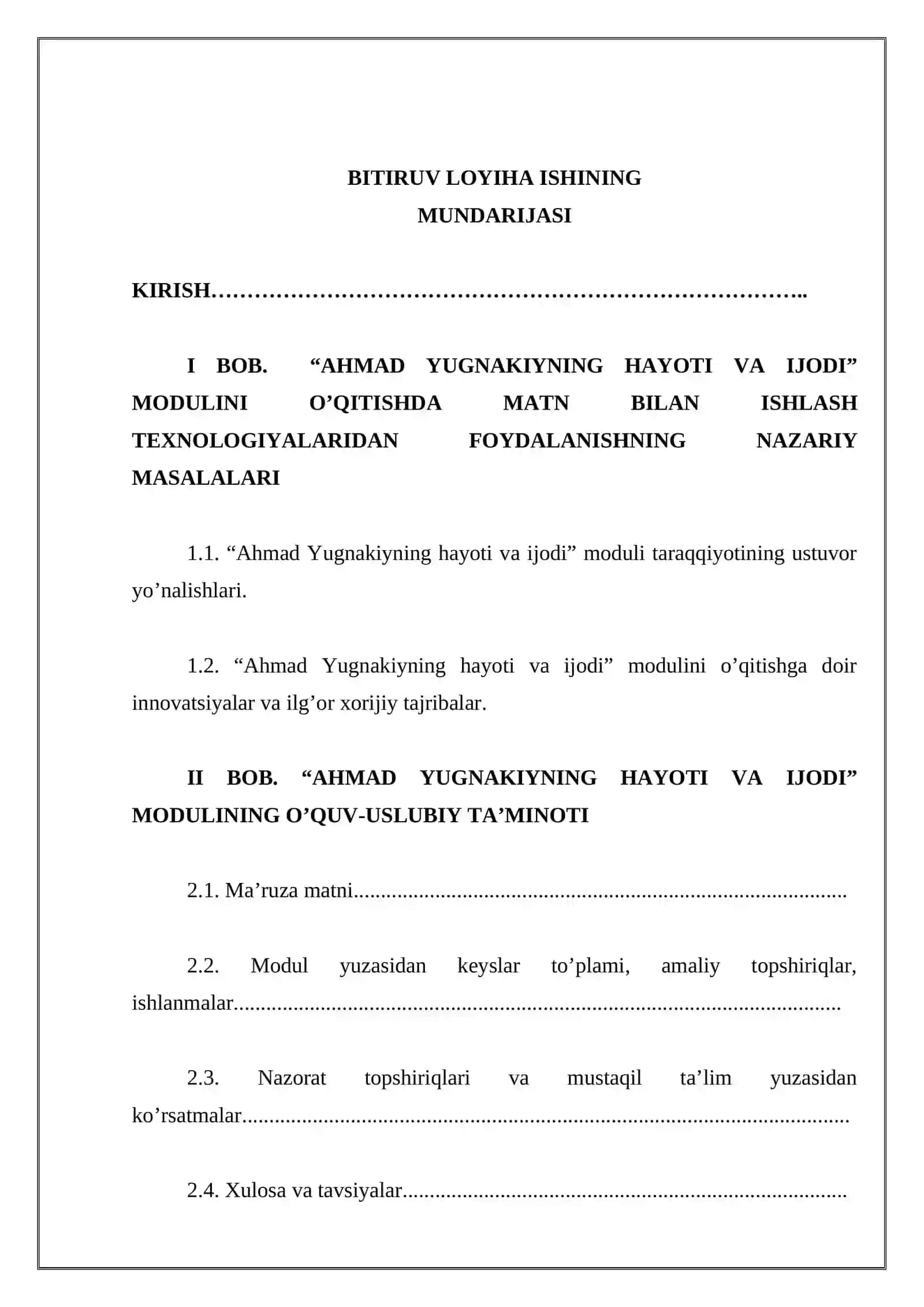 "Ahmad Yugnakiyning hayoti va ijodi" modulini o'qitishda matn bilan islash texnologiyalaridan foydalanish 2