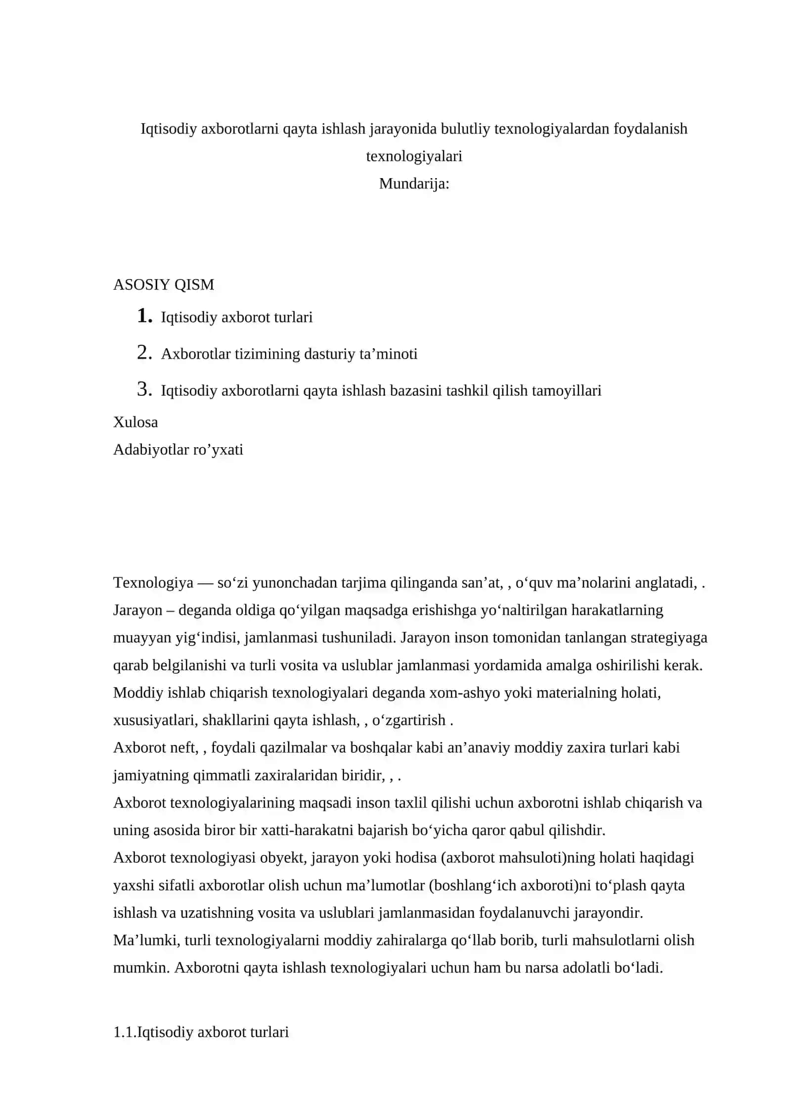 Iqtisodiy axborotlarni qayta ishlash jarayonida bulutliy texnologiyalardan foydalanish texnologiyalari 2