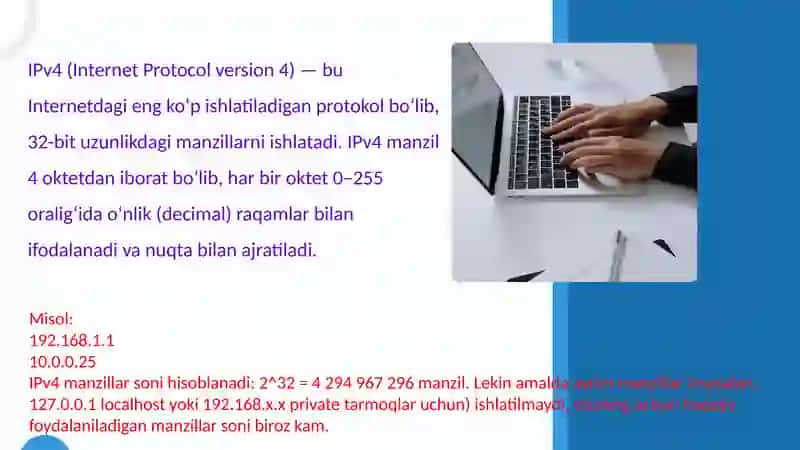 IPv4 va IPv6 manzillash farqlari 2