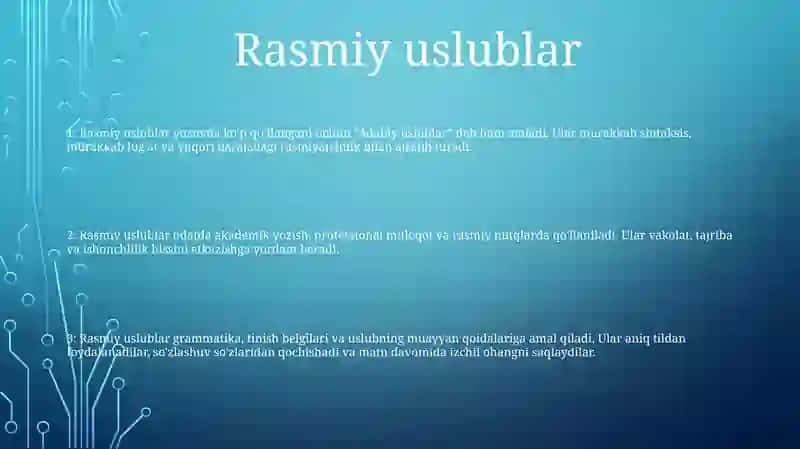 Rasmiy Uslub Va Ularning OʻZiga Xos Xususiyatlari 2