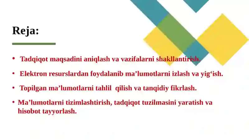 O'quv ilmiy materiallarni izlash, tizimlashtirish va tahlil qilish 2