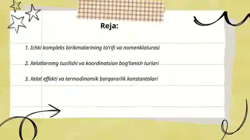 Ichki kompleks birikmalari 2