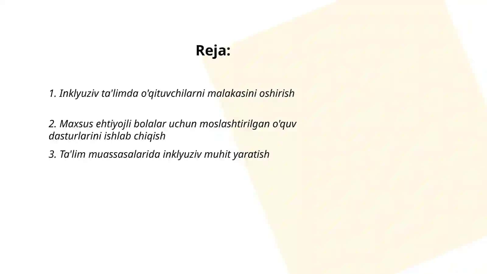 Inklyuziv taʼlimda oʻquv tarbiya jarayonining samaradorligini oshirish yoʻllari 2