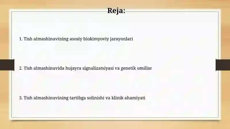 Tishlar almashuvining biokimyoviy asoslari 2