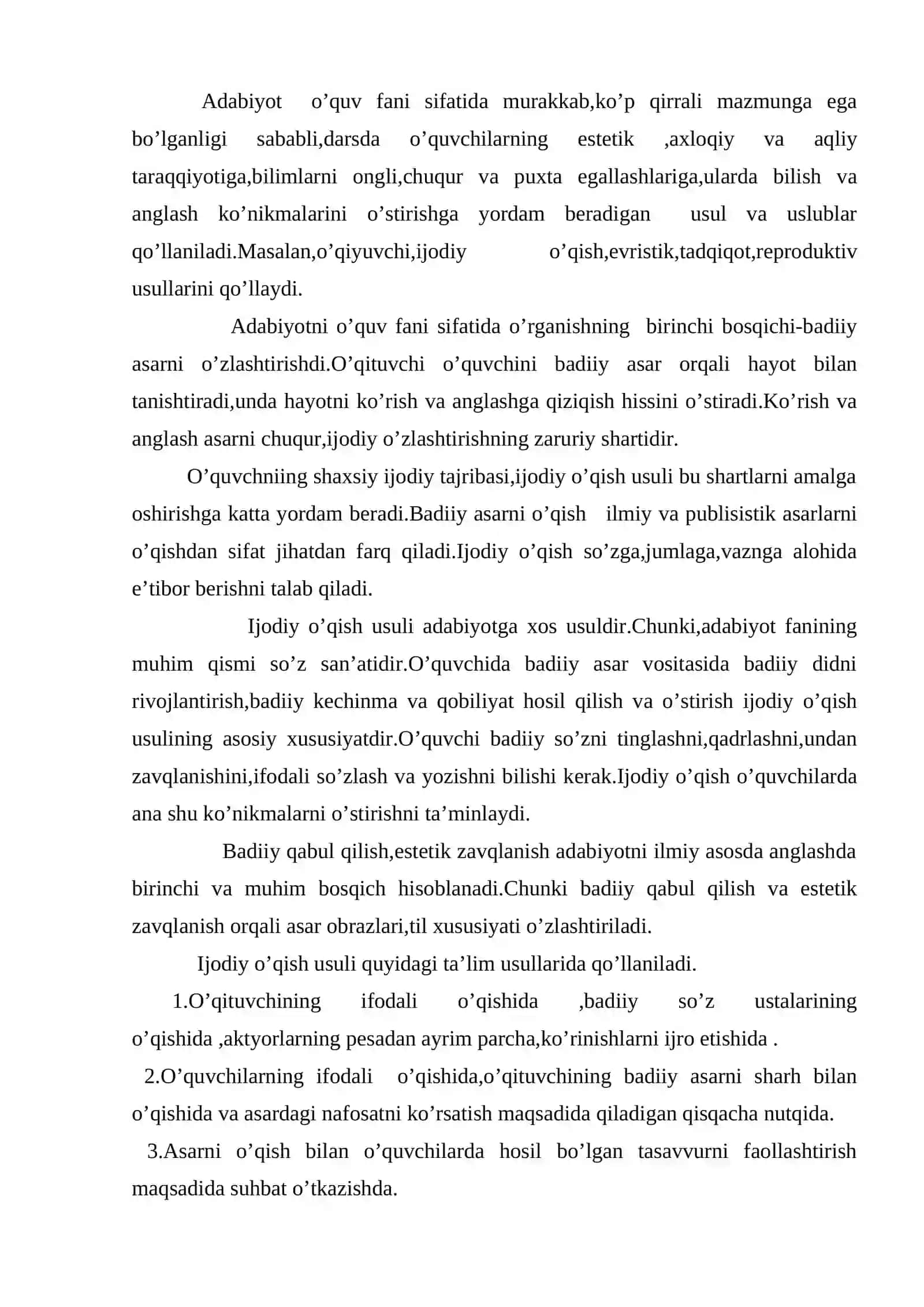 Adabiy ta’lim metodlari. 2